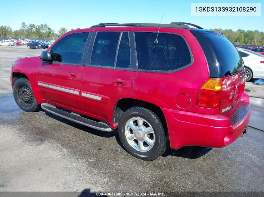 2003 GMC Envoy Slt VIN: 1GKDS13S932108290 Lot: 40637885