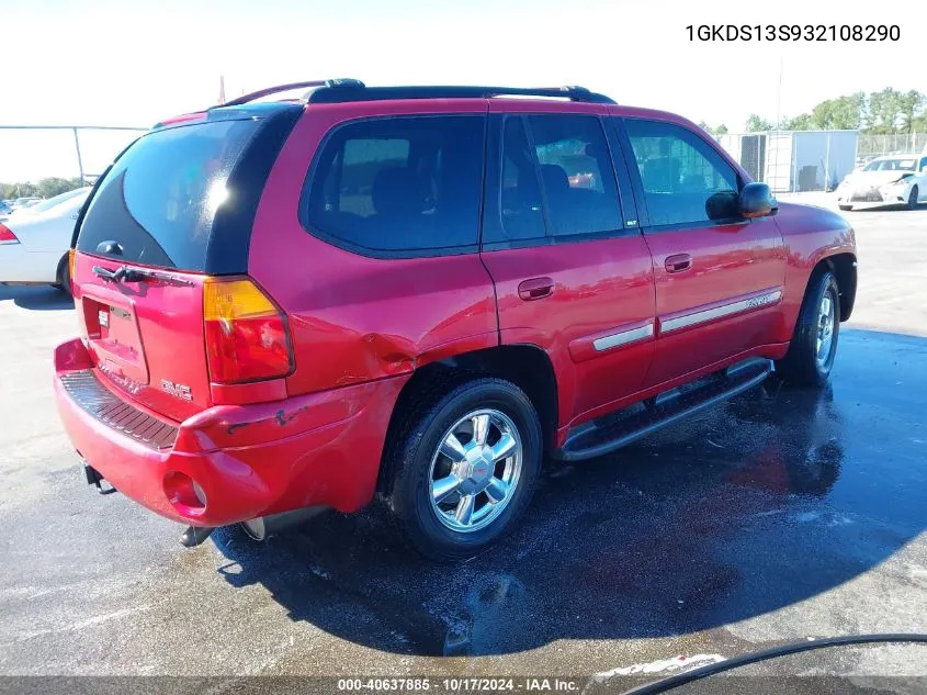 2003 GMC Envoy Slt VIN: 1GKDS13S932108290 Lot: 40637885