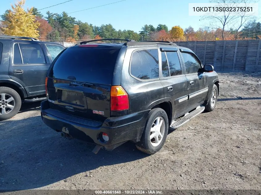 2003 GMC Envoy Slt VIN: 1GKDT13S032375251 Lot: 40661848