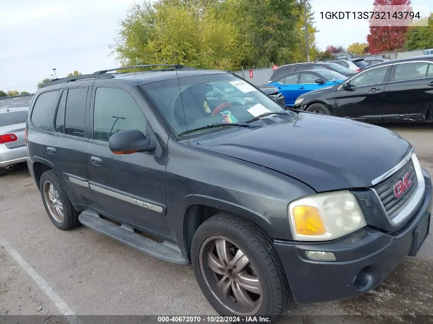 2003 GMC Envoy Slt VIN: 1GKDT13S732143794 Lot: 40672070