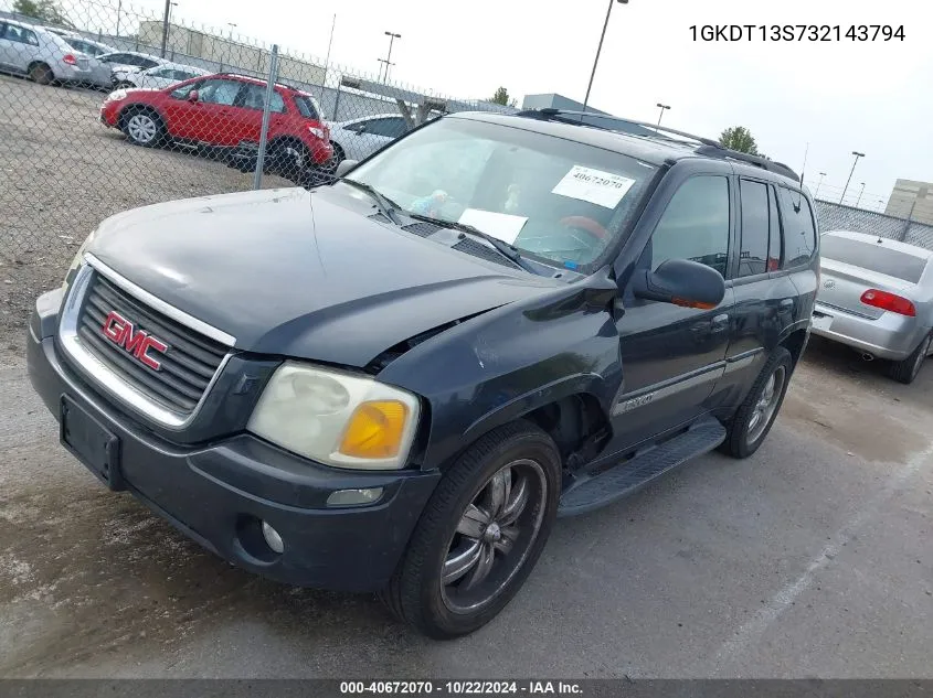 2003 GMC Envoy Slt VIN: 1GKDT13S732143794 Lot: 40672070