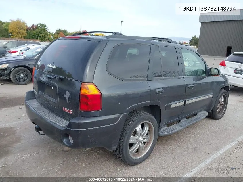 2003 GMC Envoy Slt VIN: 1GKDT13S732143794 Lot: 40672070