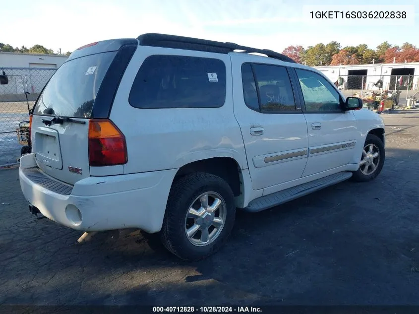 2003 GMC Envoy Xl Slt VIN: 1GKET16S036202838 Lot: 40712828