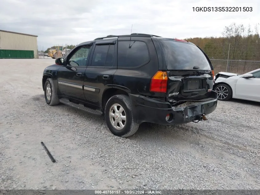 2003 GMC Envoy Slt VIN: 1GKDS13S532201503 Lot: 40758157