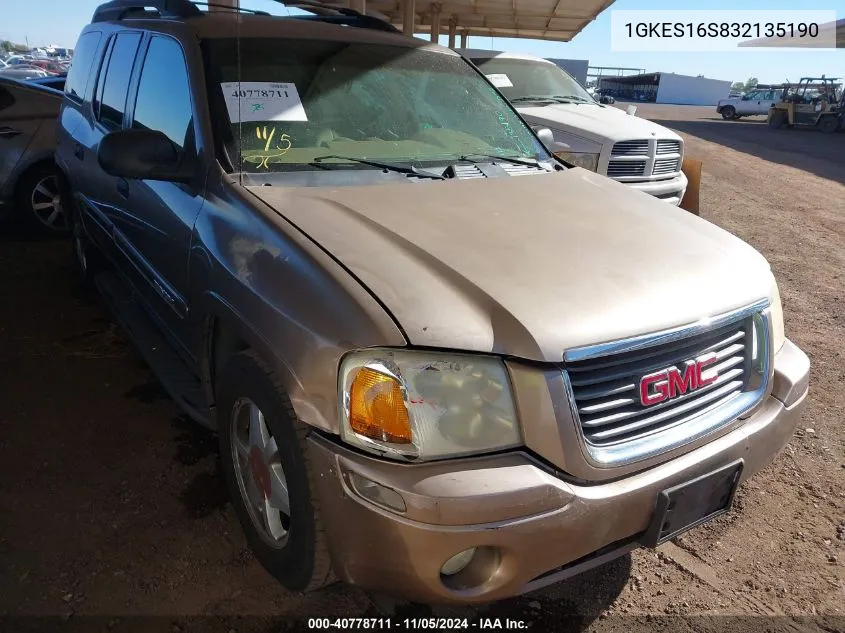 2003 GMC Envoy Xl Sle VIN: 1GKES16S832135190 Lot: 40778711