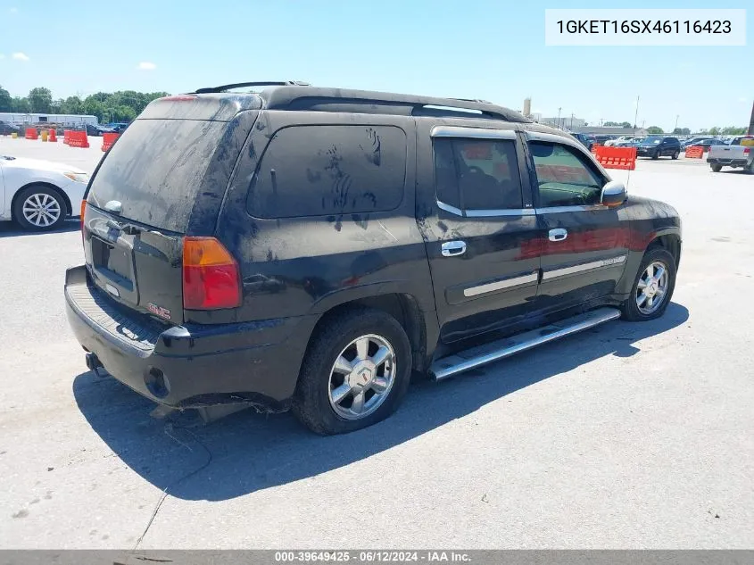 2004 GMC Envoy Xl Slt VIN: 1GKET16SX46116423 Lot: 39649425