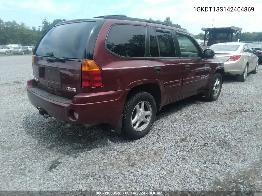 2004 GMC Envoy Sle VIN: 1GKDT13S142404869 Lot: 39650538