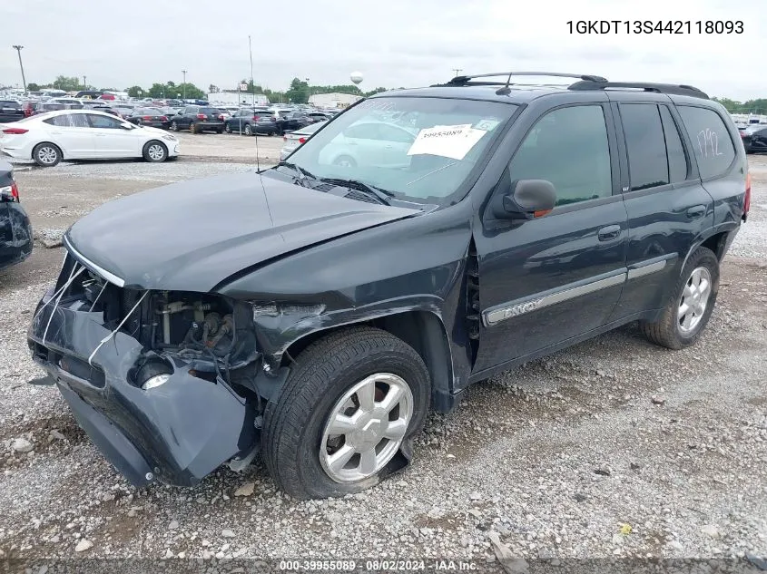 2004 GMC Envoy Slt VIN: 1GKDT13S442118093 Lot: 39955089