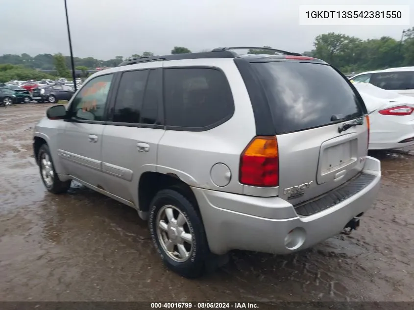 2004 GMC Envoy Slt VIN: 1GKDT13S542381550 Lot: 40016799