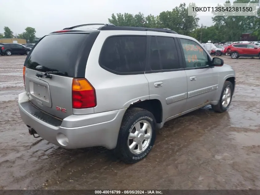 2004 GMC Envoy Slt VIN: 1GKDT13S542381550 Lot: 40016799