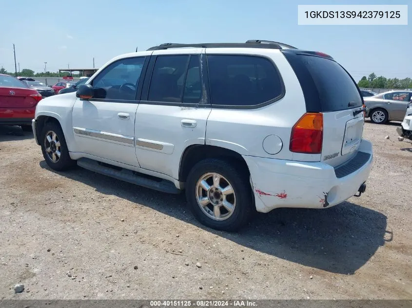 2004 GMC Envoy VIN: 1GKDS13S942379125 Lot: 40151125