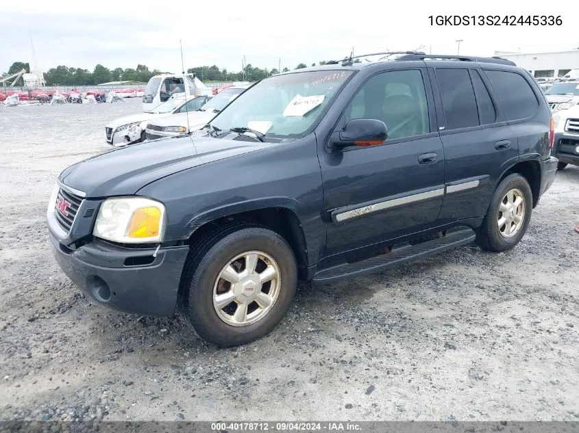 2004 GMC Envoy Slt VIN: 1GKDS13S242445336 Lot: 40178712