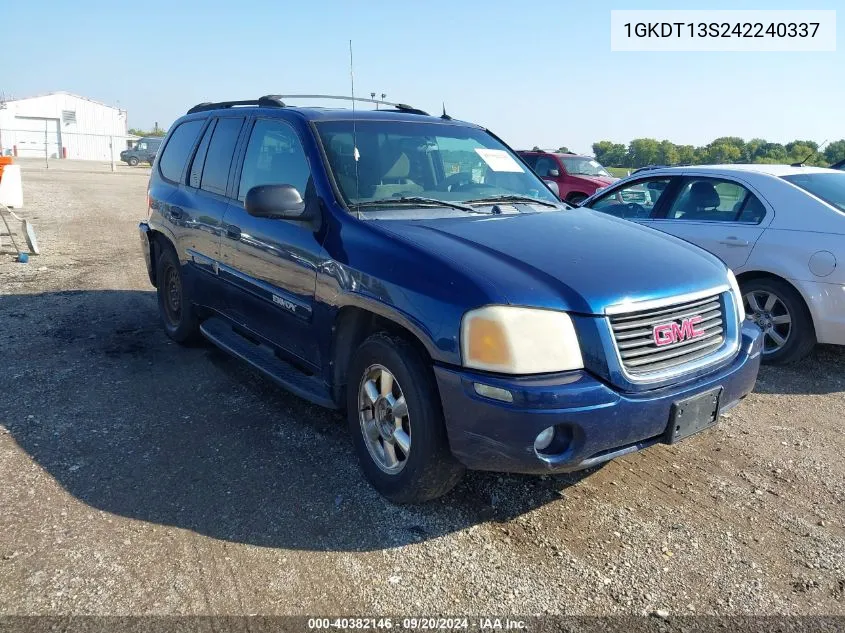 2004 GMC Envoy Sle VIN: 1GKDT13S242240337 Lot: 40382146