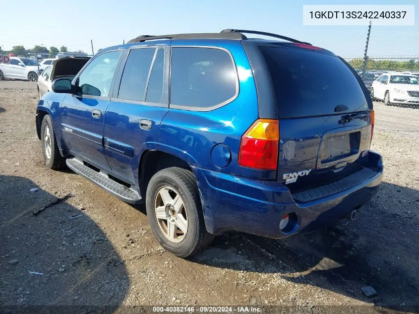 2004 GMC Envoy Sle VIN: 1GKDT13S242240337 Lot: 40382146