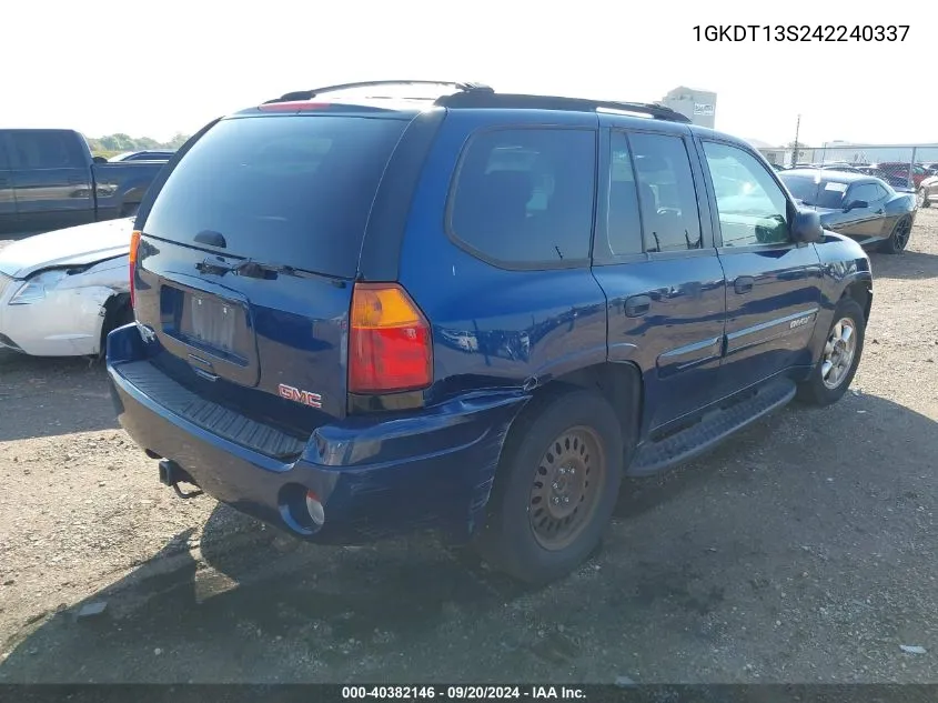 2004 GMC Envoy Sle VIN: 1GKDT13S242240337 Lot: 40382146