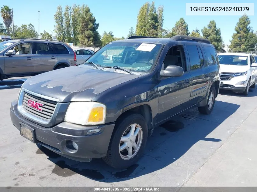 2004 GMC Envoy Xl Sle VIN: 1GKES16S246240379 Lot: 40413795