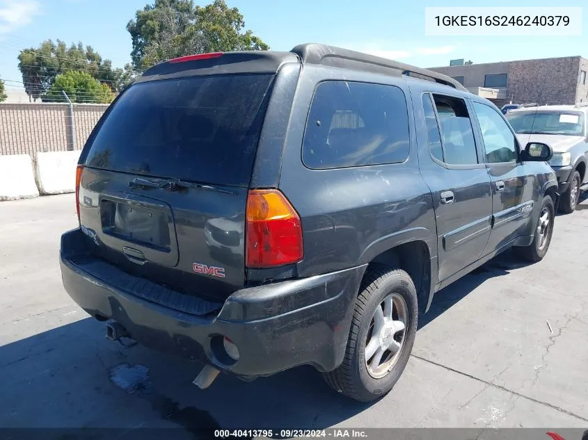 2004 GMC Envoy Xl Sle VIN: 1GKES16S246240379 Lot: 40413795