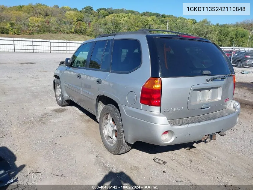 2004 GMC Envoy Sle VIN: 1GKDT13S242110848 Lot: 40496142