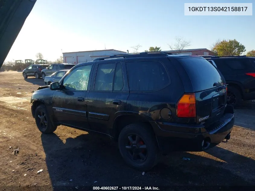 2004 GMC Envoy Sle VIN: 1GKDT13S042158817 Lot: 40602627