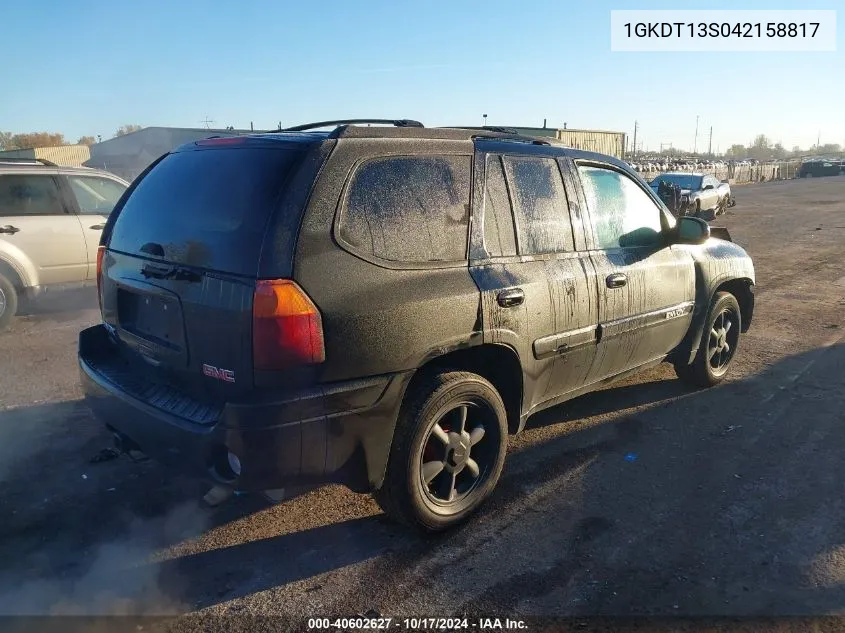 2004 GMC Envoy Sle VIN: 1GKDT13S042158817 Lot: 40602627