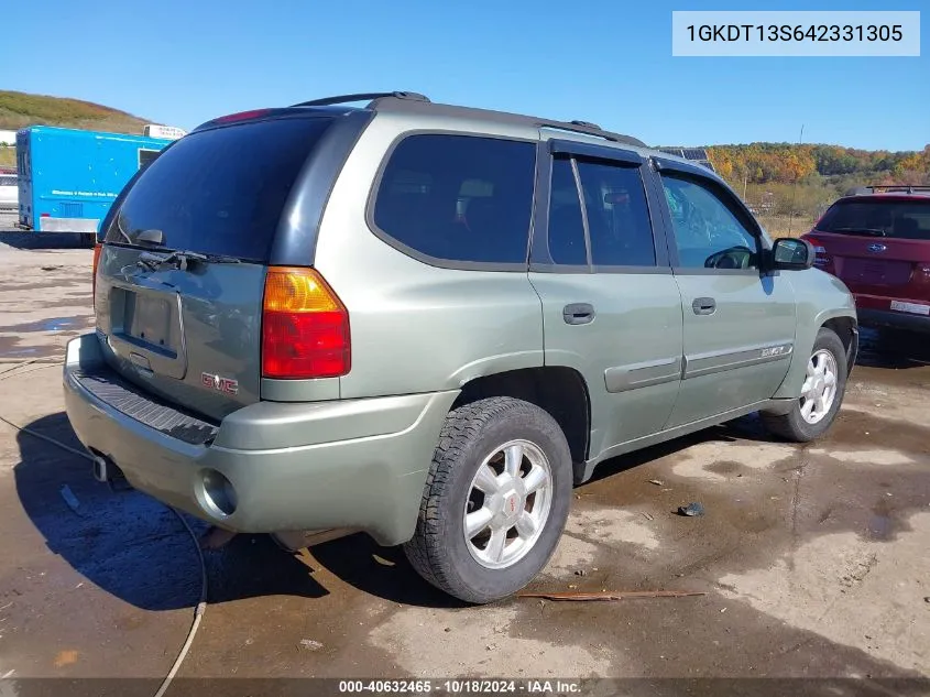 2004 GMC Envoy Sle VIN: 1GKDT13S642331305 Lot: 40632465