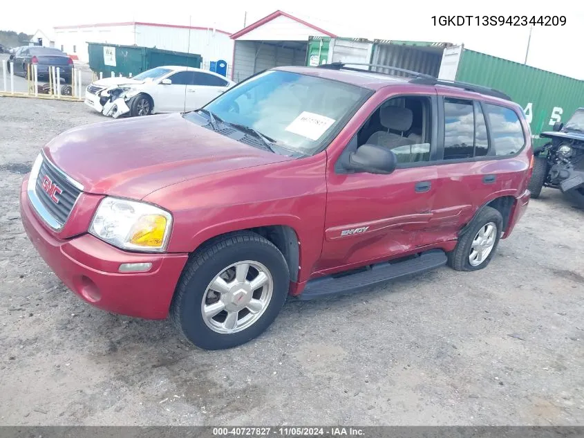 2004 GMC Envoy Sle VIN: 1GKDT13S942344209 Lot: 40727827