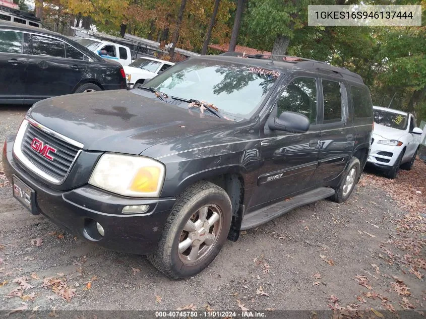 2004 GMC Envoy Xl Sle VIN: 1GKES16S946137444 Lot: 40745750