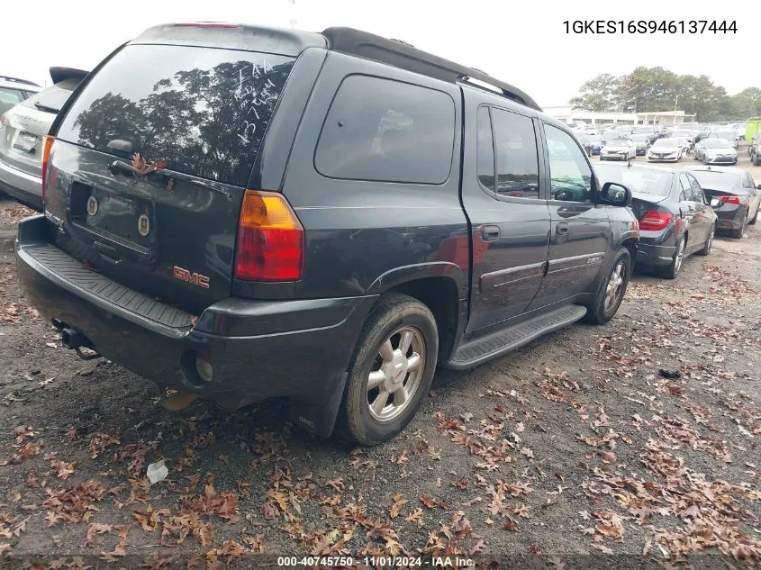 2004 GMC Envoy Xl Sle VIN: 1GKES16S946137444 Lot: 40745750