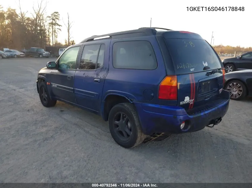 2004 GMC Envoy Xl Sle VIN: 1GKET16S046178848 Lot: 40792346