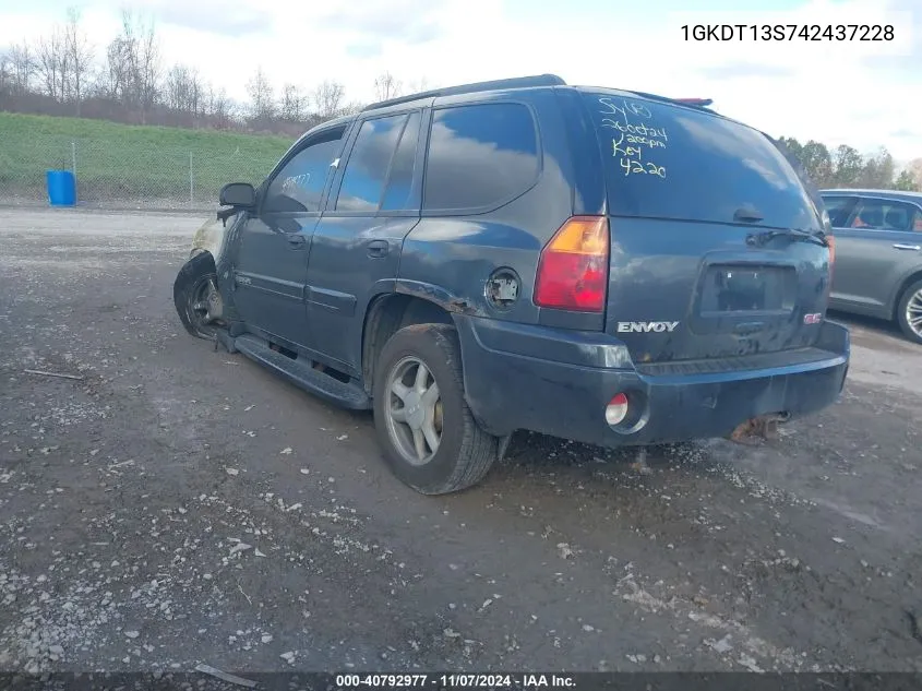 2004 GMC Envoy Sle VIN: 1GKDT13S742437228 Lot: 40792977