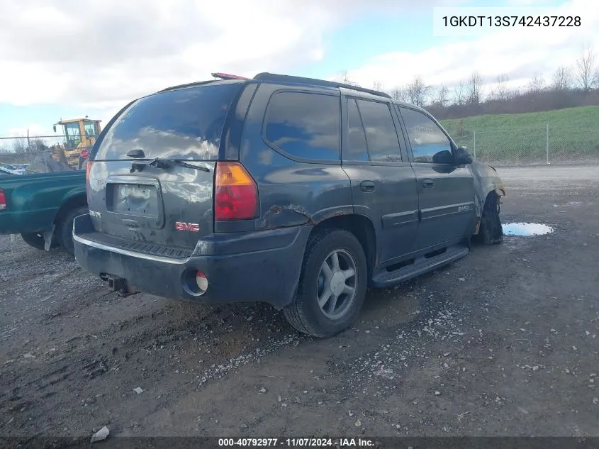 2004 GMC Envoy Sle VIN: 1GKDT13S742437228 Lot: 40792977