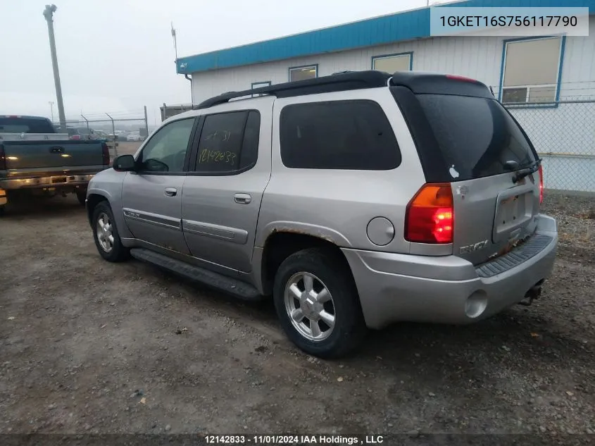 2005 GMC Envoy Xl VIN: 1GKET16S756117790 Lot: 12142833