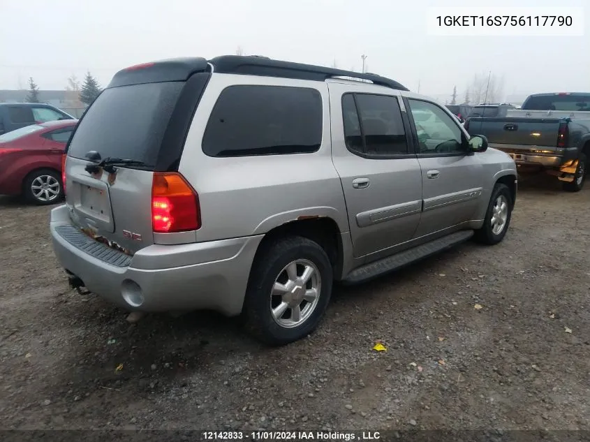 2005 GMC Envoy Xl VIN: 1GKET16S756117790 Lot: 12142833