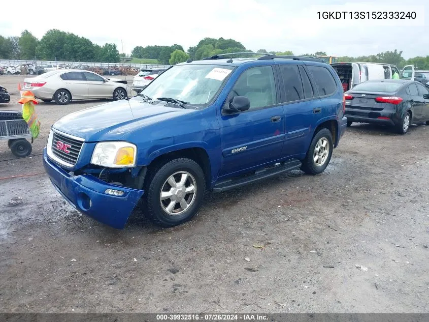 2005 GMC Envoy Sle VIN: 1GKDT13S152333240 Lot: 39932516