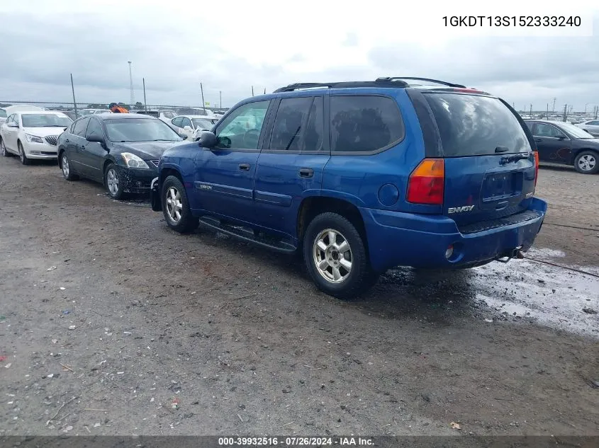 2005 GMC Envoy Sle VIN: 1GKDT13S152333240 Lot: 39932516