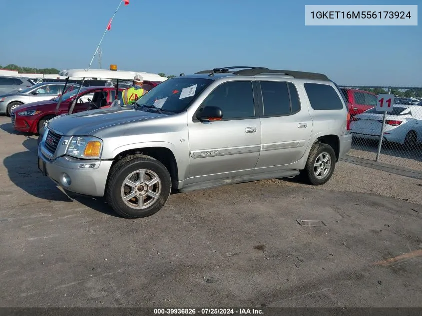 2005 GMC Envoy Xl Slt VIN: 1GKET16M556173924 Lot: 39936826