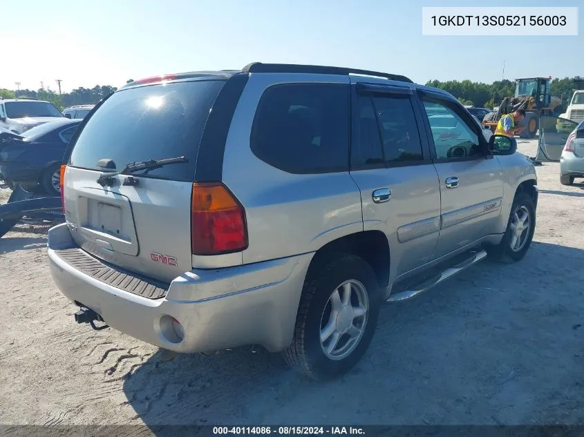 2005 GMC Envoy Sle/Slt VIN: 1GKDT13S052156003 Lot: 40114086