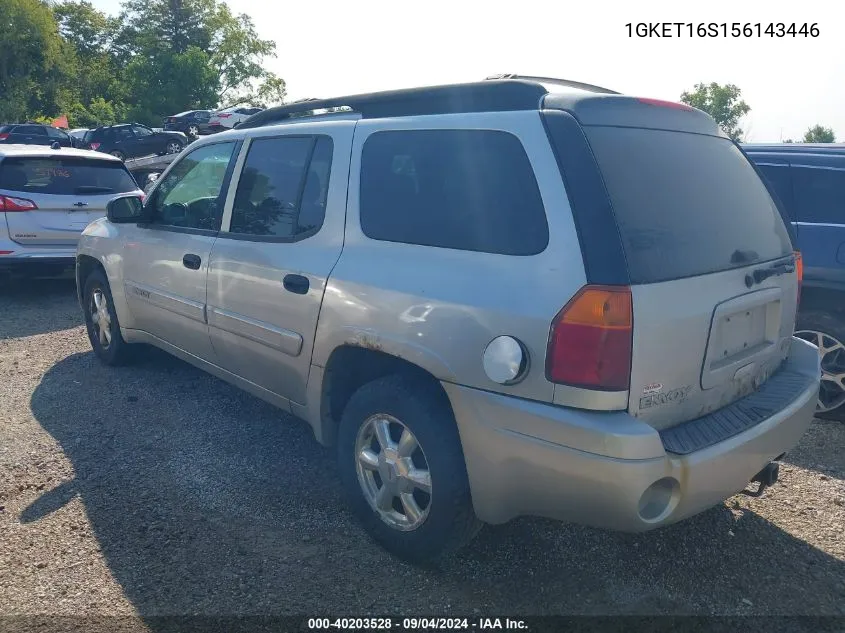 2005 GMC Envoy Xl VIN: 1GKET16S156143446 Lot: 40203528