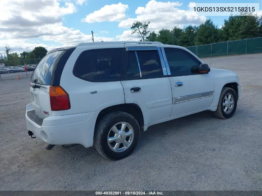 2005 GMC Envoy Sle VIN: 1GKDS13SX52158215 Lot: 40382981