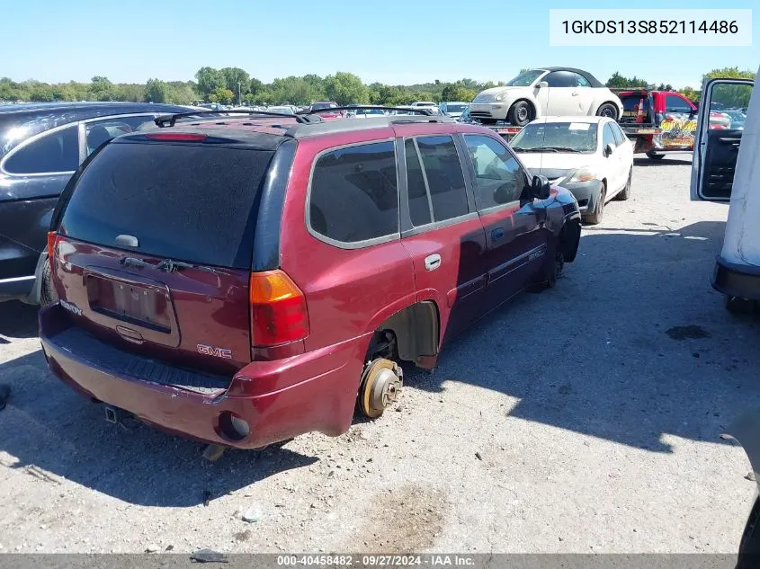 2005 GMC Envoy Sle VIN: 1GKDS13S852114486 Lot: 40458482