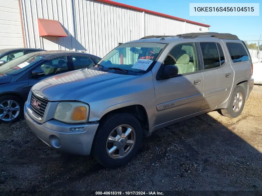 2005 GMC Envoy Xl Sle VIN: 1GKES16S456104515 Lot: 40618319