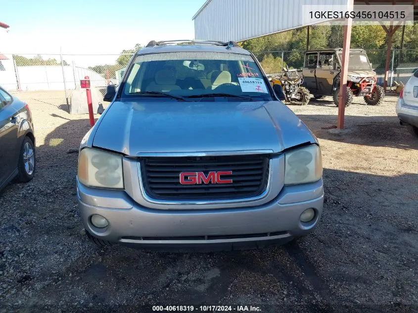 2005 GMC Envoy Xl Sle VIN: 1GKES16S456104515 Lot: 40618319