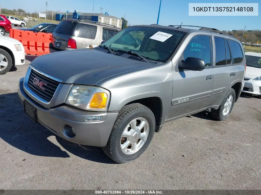 2005 GMC Envoy Sle VIN: 1GKDT13S752148108 Lot: 40703594