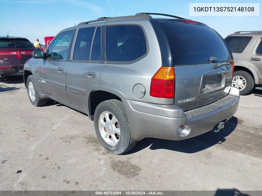 2005 GMC Envoy Sle VIN: 1GKDT13S752148108 Lot: 40703594