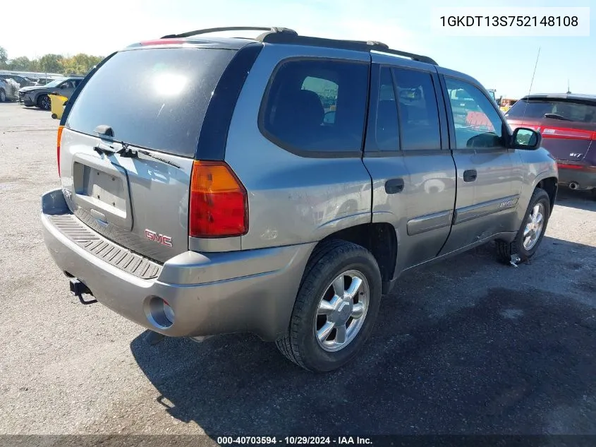 2005 GMC Envoy Sle VIN: 1GKDT13S752148108 Lot: 40703594