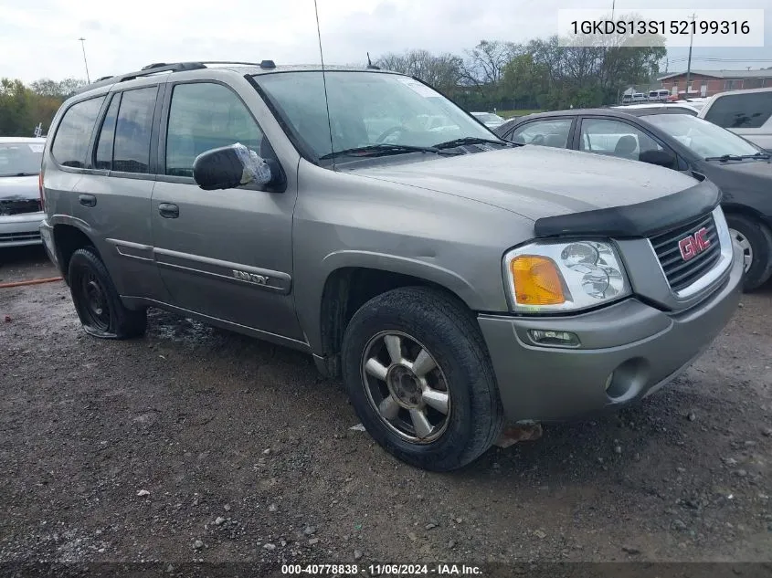 2005 GMC Envoy Sle VIN: 1GKDS13S152199316 Lot: 40778838