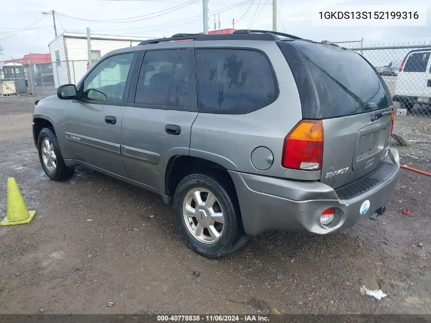 2005 GMC Envoy Sle VIN: 1GKDS13S152199316 Lot: 40778838