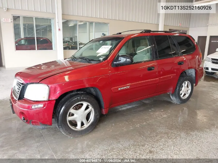 2005 GMC Envoy Sle VIN: 1GKDT13S252160926 Lot: 40794570