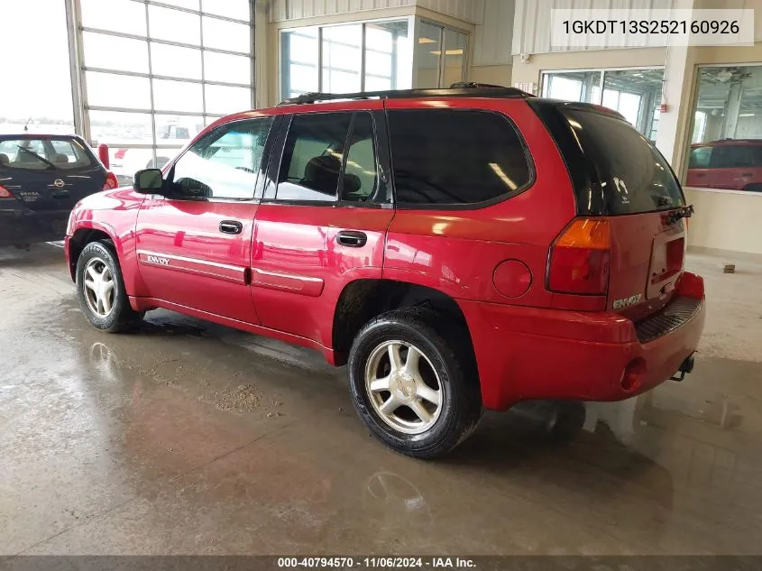 2005 GMC Envoy Sle VIN: 1GKDT13S252160926 Lot: 40794570