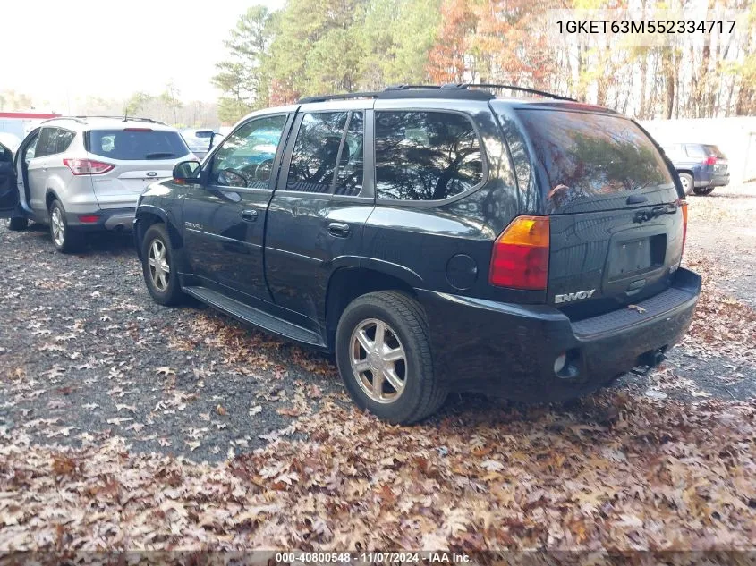 2005 GMC Envoy Denali VIN: 1GKET63M552334717 Lot: 40800548